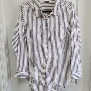 Torrid White and Black Button Down Shirt